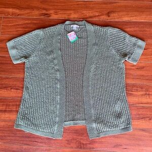 Northern Reflections Green Knit Short Sleeve Cardigan